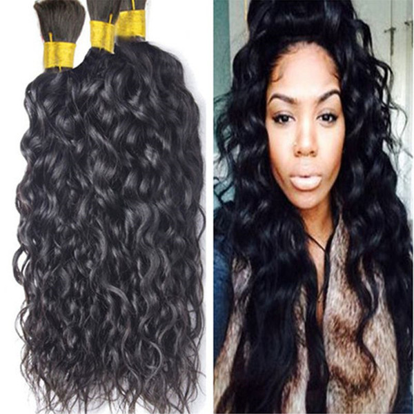 Wholesale Human Hair Bulk Brazilian Natural Wave Bulk Hair For Braiding Human Braiding Hair 3pcs Lot No Attachment