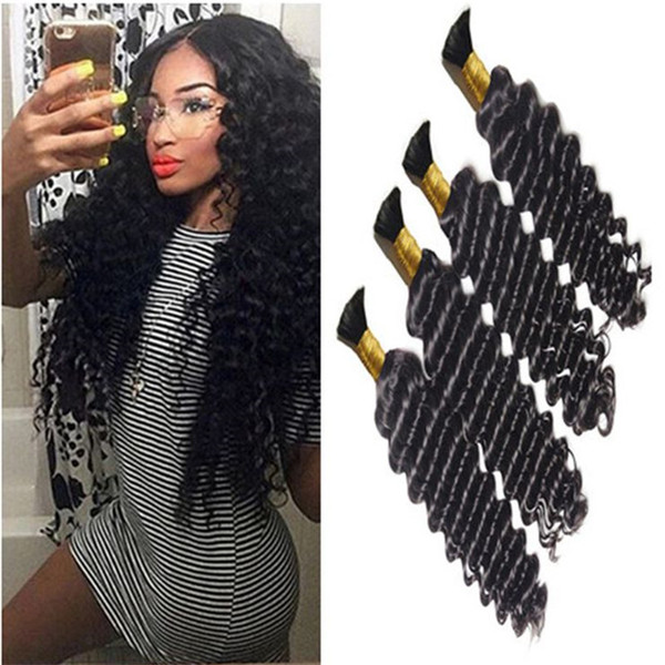 3Bundles Brazilian Deep Curly Hair 8A Mink Brazilian Hair Human Braiding Hair Bulk No Weft Brazilian Deep Wave