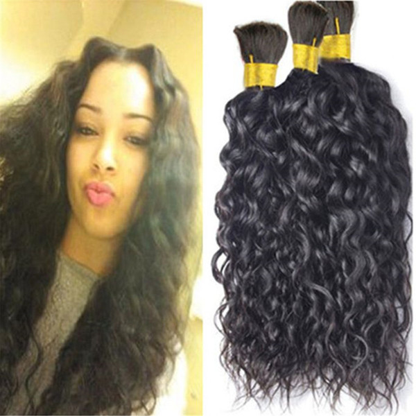 Hair Bulk No Weft Best 8A Peruvian Natural Wave Hair 3 Bundles Curly Human Hair For Micro braids Cheap Bulks