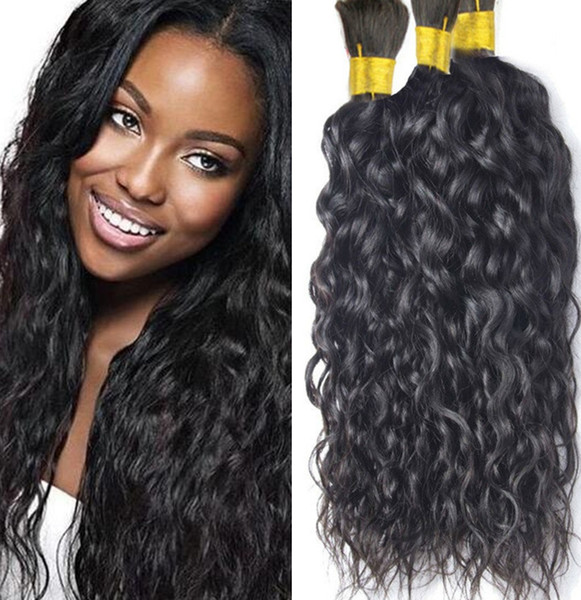 Wholesale 300Gram Top quality natural wave bulk hair, unprocessed brazilian nice human hair for braiding hair