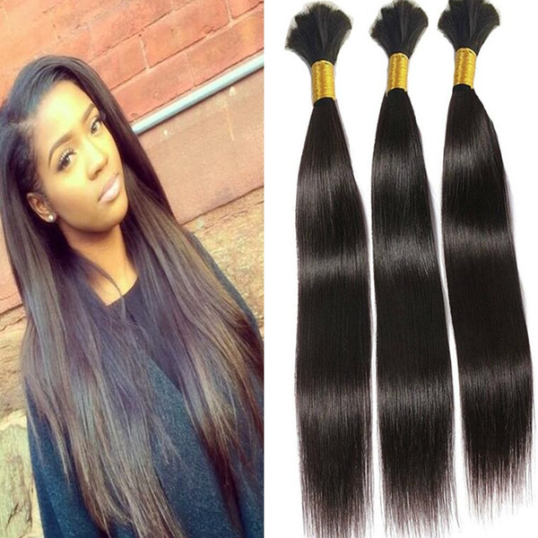 8a Micro mini Braiding Hair Brazilian Bulk Hair For Braiding 3 Bundles Lot 100% Human Straight Brazilian Braiding Hair