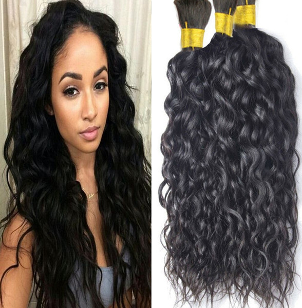 3pcs lot Brazilian Human Hair Natural Wave Bulk Human Braiding Hair No Weft Bulk Hair Extensions