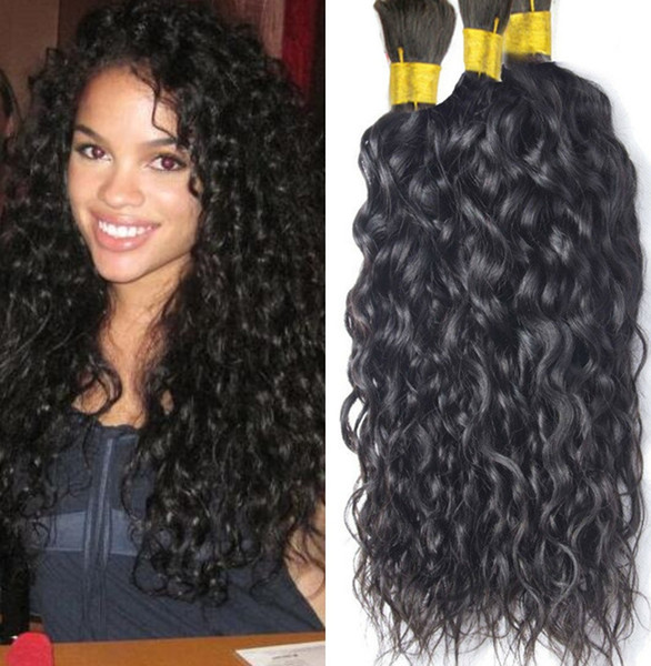 Wholesale Human Hair Bulk Brazilian Natural Wave Bulk Hair For Braiding Human Braiding Hair 3pcs Lot No Attachment