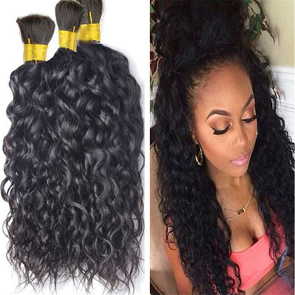 Wholesale 300Gram Top quality natural wave bulk hair, unprocessed brazilian nice human hair for braiding hair