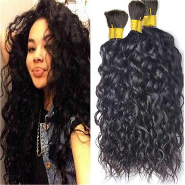 hot Wholesale Human hair bulk brazilian natural wave bulk hair for braiding human hair 3pcs lot no weft