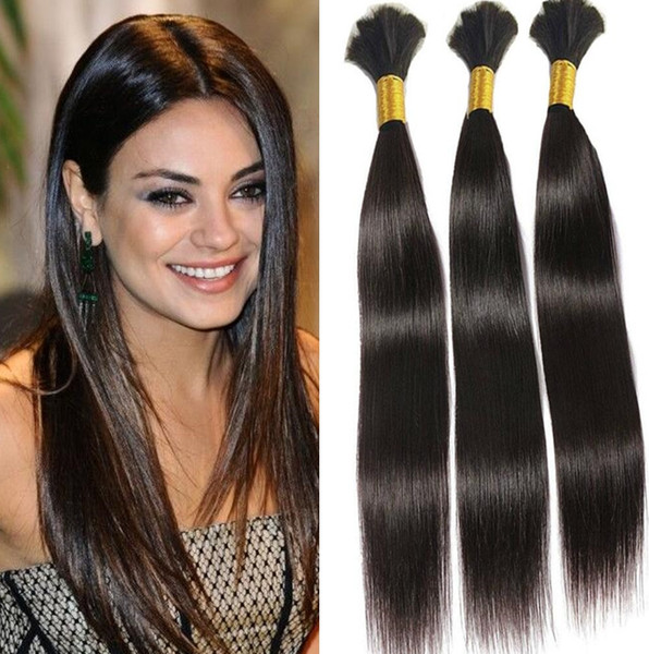 8A Brazilian Human Hair Bulk For Hair Extensions Silky Straight 12-30inch Brazilian Human Braiding Hair Drop 