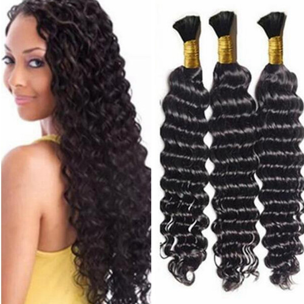 cheap bulk hair wholesale deep wave hair bulk hot brazilian wave bulk human hair for braiding black women