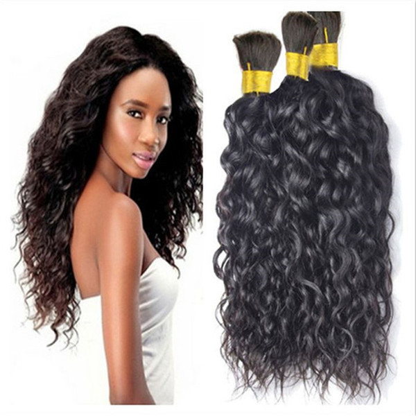 8A Unprocessed Malaysian Indian Human Hair Bulk Natural Wave No Attachment Brazilian Natural Wave 3pcs Human Hair Bulk