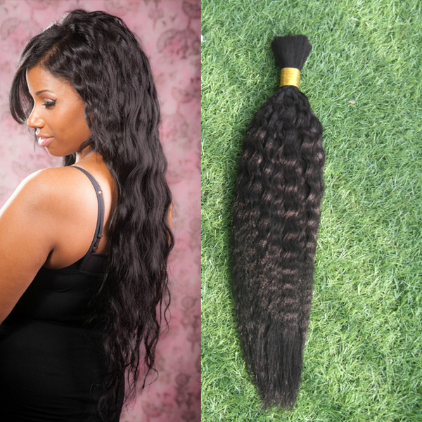 kinky straight Human Hair 100g Yaki Human Bundles Bulk Human Hair For Braiding Bulk No Attachment Italian Yaki Brazilian Bulk Hair