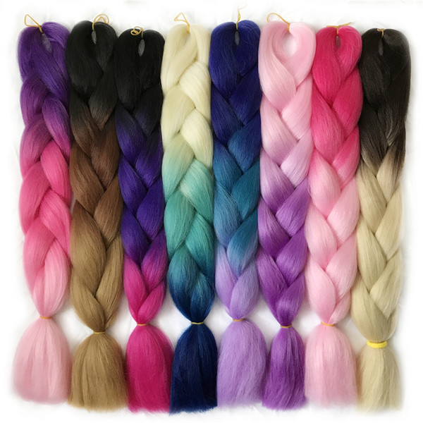 VERVES 3 tone ombre braiding hair Kanekalon jumbo braids Fashion synthetic hair extension synthetic braiding hair more colors