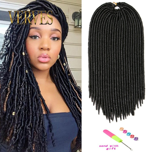 18 inch faux locs crochet hair 130g 24 roots/piece dreadlocks braids havana mambo twist crochet braid hair dread hair extensions