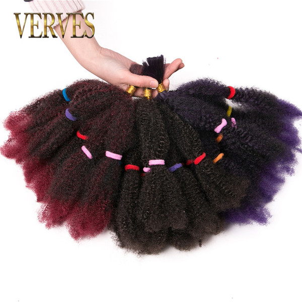 VERVES 12 inch Culry Crochet Braids Hair Extensions Synthetic ombre braiding hair Afro kinky bulk kanekalon twist braids