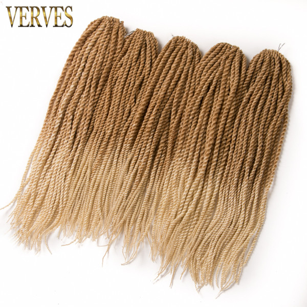 VERVES10 piece 30 Strands/set Crotchet Braids synthetic Ombre Braiding Hair 18'' Crochet Braids Hair Extensions Senegalese Twist Hair