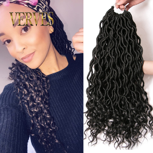 VERVES 5 piece 18 inch Crochet Braids Hair Ombre Goddess Locs 24 strands/piece Synthetic Braiding Hair Extentions brown,bug,black