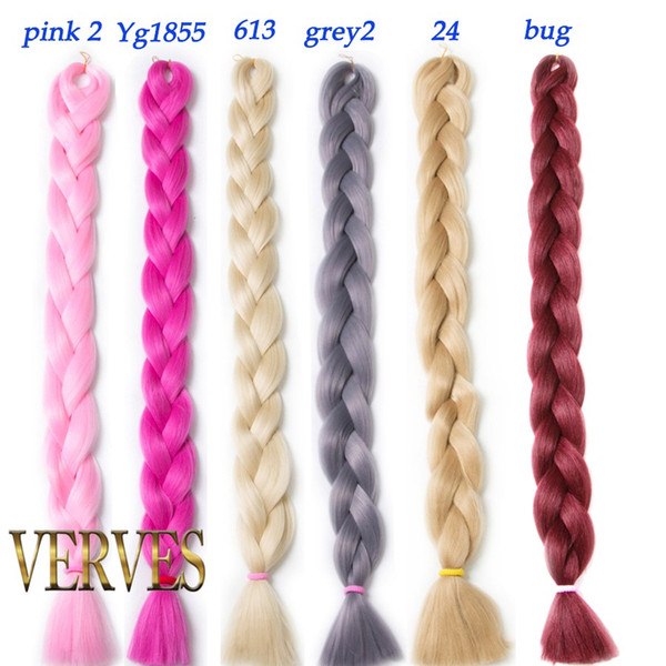 VERVES 82inch Kanekalon Jumbo Braiding Hair Synthetic Jumbo Braid Hair Extensions 165g Fasle Bulk Box Braiding Hair