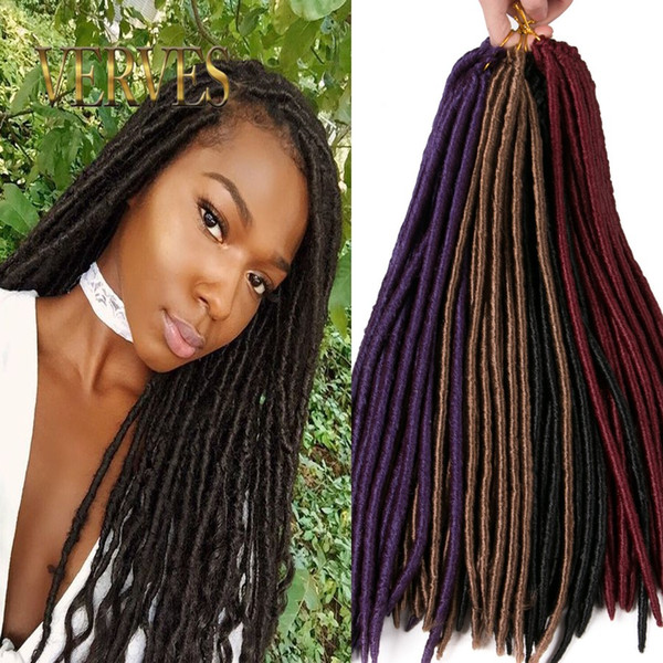 VERVES 18 inch crochet hair faux locs dreadlocks braids havana mambo twist crochet braid dread hair extensions synthetic weave