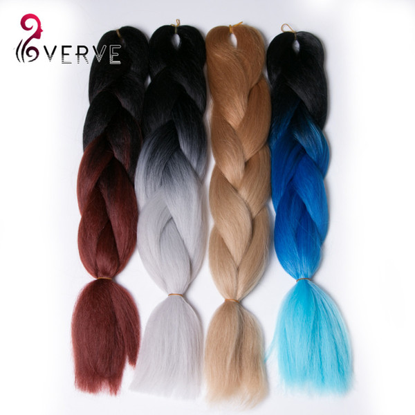 Ombre Kanekalon Braiding Hair 5pcs Synthetic Braiding Hair 3 Tone Xpression Braiding Hair High Temperature