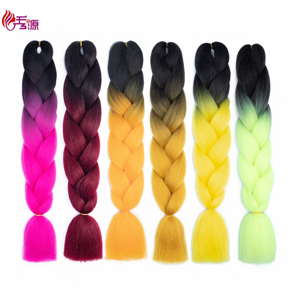 Wholesale Price Ombre Synthetic Kanekalon Braiding Hair For Crochet Braids False Hair Extensions Ombre Jumbo Braiding Hair Xiuyuan