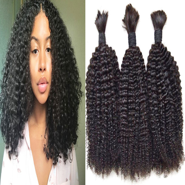 Kinky Curly 7A Brazilian Hair 10-30inch Hair Bulk Natural Color 3Pcs/Lots 100% Human Hair Extensions 