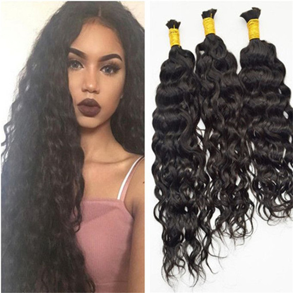 natural balck colored Natural wavy 8A grade brazilian 100% human hair human hair bulk with very soft and silky texture,100g bundle