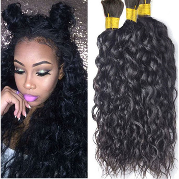 Natural Black Natural Wave Brazilian human hair Bulk Can Be Dyed Wavy Hair Bulk 100% Brazilian Human Hair Bulk