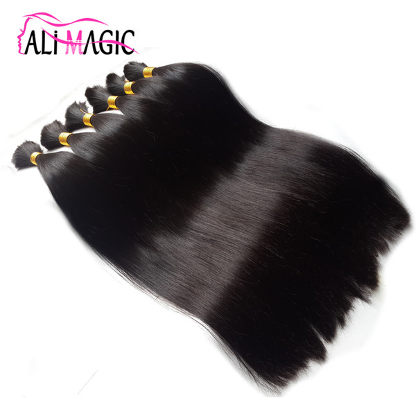 Bulk Human Hair For Braiding,Bulk Hair Bundles 1 Bundle Free Shipping 12 to 26 Inch Natural Color Hair Extensions 16 Colors Optional