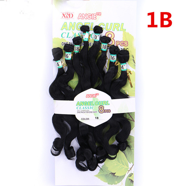 Ombre T27/30 Body Loose Wave Synthetic wet and wavy Weaves 8bundles/pack 14 16 18 20inch ANGEL Curly Natural Non Remy Hair