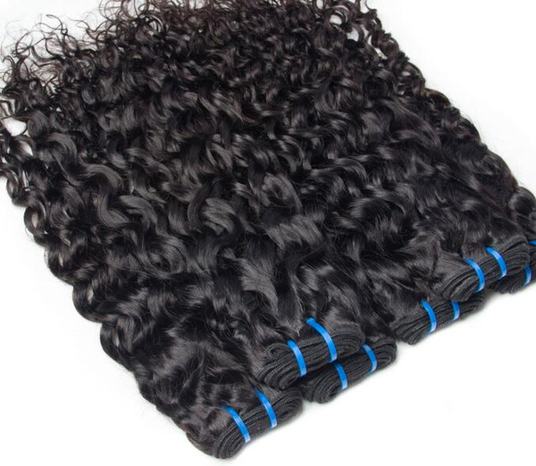 Water Wave 100% Real Human Hair Bundles Non Remy Hair Extension Brazilian Hair Weave Bundles 4 Piece only Natural Color