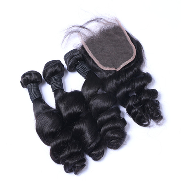 Loose Wave brazilian hair bundles with closure Hair extensions human hair bundles 3 Bundles With Closure