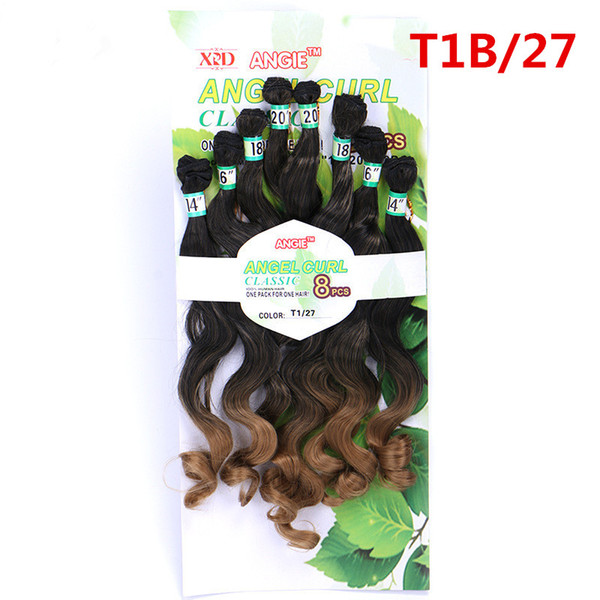 100% Natural fiber Wet And Wavy synthetic Hair Extension for Black Women 8bundles per pack loose body wave weaves Angel Curly hair