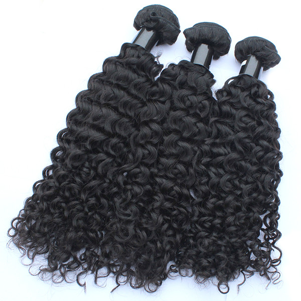 Manufacture Wholesale Natural Black Hair Tangle Free Shedding Free Curly Hair