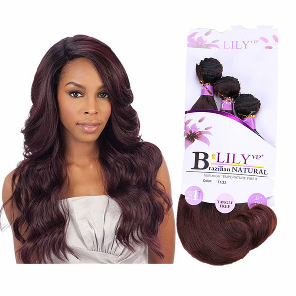 Synthetic Body Wave Hair Weaves 13''-17'' Ombre Classic Brazilian Bundle Weave Body Wave Best Selling Synthetic Natural Wave Body EXTENSION