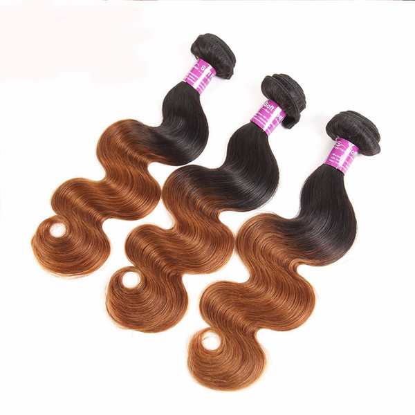 Brazilian Remy Human Hair Bundles Double Weft ombre wavy for women ship fast no shedding no tangle