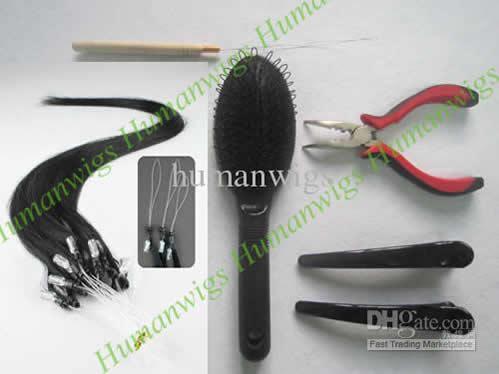 Loop/Micro ring Hair Extension kits(200pcs loop hair extension+pliers+needle+brush+clips)