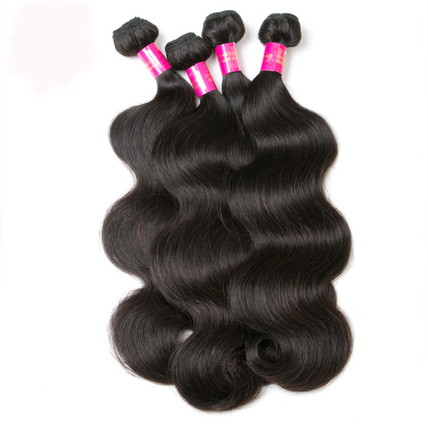 100% Human Hair Bundles Brazilian Body Wave Human Hair Extensions 1B# Color Weave Remy Hair ship fast