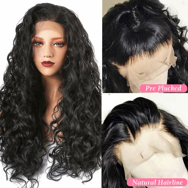 Brazilian hair For Black Women Human Lace Front With Baby With Black Curly Wavy Brazilian Remy Synthetic Body Wave Not Lace Front