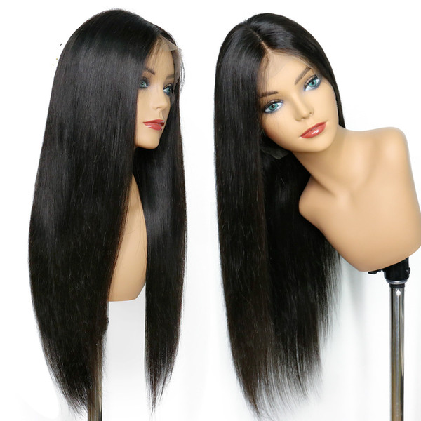 Straight Lace Front Human Hair For Black Women Glueless Full End Brazilian Remy Hair Pre Plucked Lace hair With Baby