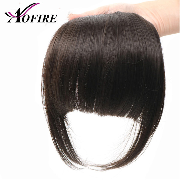 Brazilian Straight 100% Human Hair Bangs For Women Virgin Clip In Fringe Hair Extension Natural Black Free Shipping Aofrie