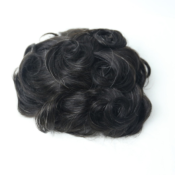 1B10# Men Hair Toupee Thin Skin Replacement Swiss Lace With Skin Toupee 100% Human Men Free Style Brazilian Remy