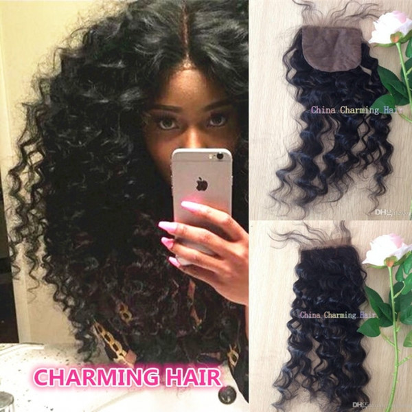 Deep wave Silk Base Closure Hidden Knots Silk Top Lace Closure 4x4 with baby hair