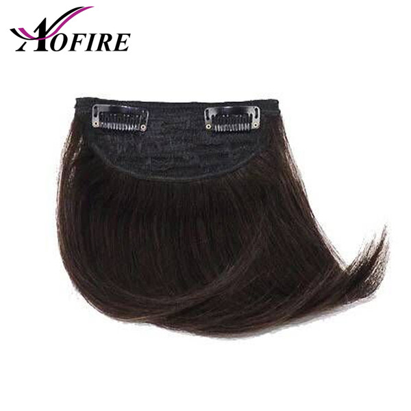 Virgin Clip In Fringe Hair Extension Brazilian Straight 100% Human Hair Bangs For Blank Women Natural Black Free Shipping Aofrie