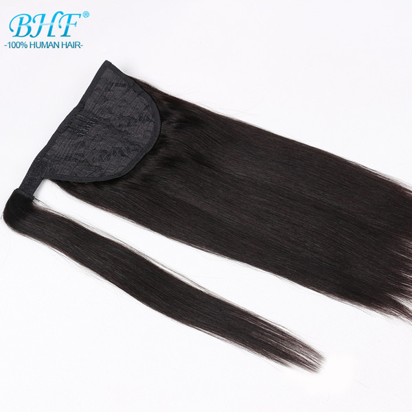 Ponytail Human Hair Remy Straight European Ponytail Hairstyles 60g 100% Natural Hair Clip in Extensions by BHF