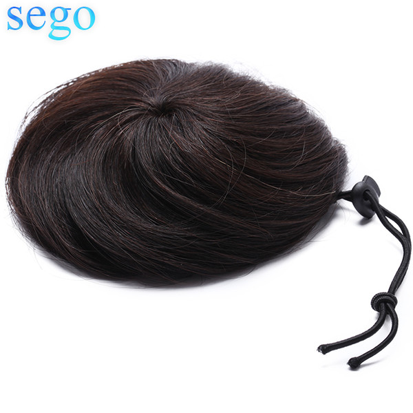 SEGO Malaysia Human Hair Donut Chignon For Woman Straight Non-Remy Hair Pieces Pure Color 100% Human 7 Colors Avaliable