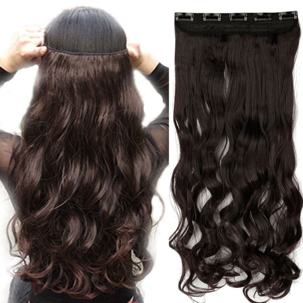 20 Inches Invisible Wire No Clips in Hair Extensions Secret Fish Line Hairpieces Silky Straight real natural Synthetic Hairs