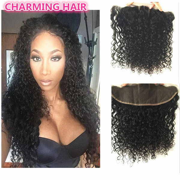 8A Indian Lace Frontal Closure Water wave Lace Frontals With Baby Hair 13*4 full lace frontal closure free part 