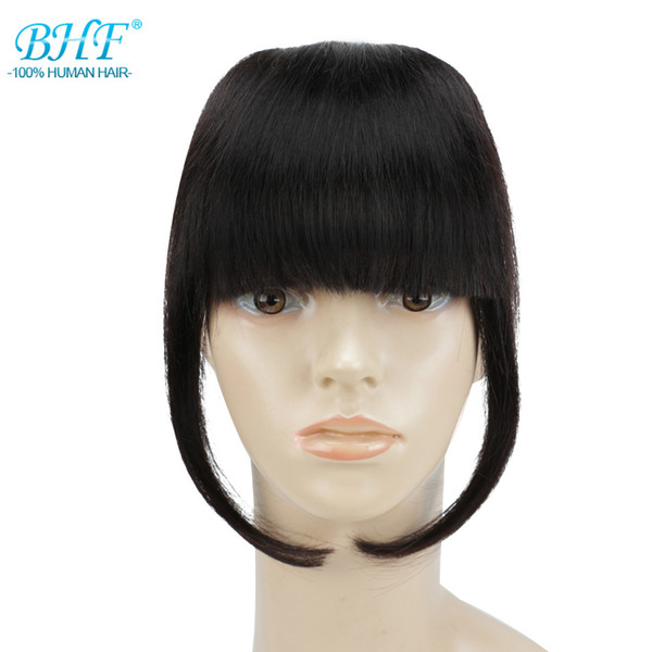 BHF Human Hair Bangs 8inch 20g to 25g 3 clips in Straight Blunt Bangs Remy Natural Fringe Hair