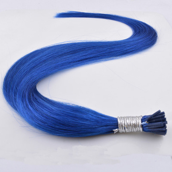 Cool Real Hair Treasure Blue Hair Extension Color Highlight Dyed Extension Bundle Invisible Seamless Piece Fashion Hair