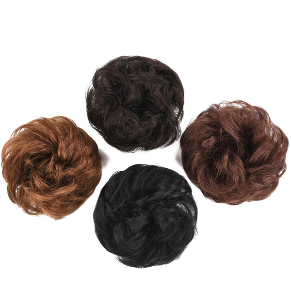 100% Human Hair Bun Chignon Remy Hair Hairpiece Fake Afro Donut Extension Brazilian Pieces Buns For Women