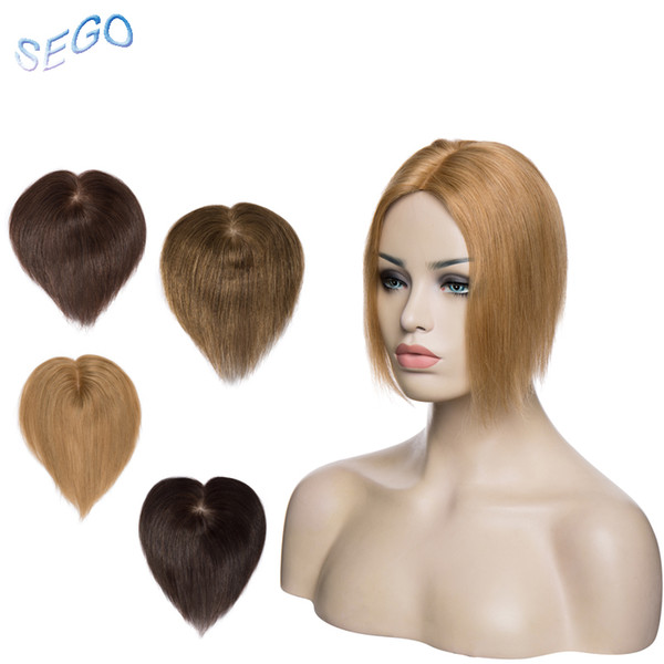 SEGO Straight 6*9 with Silk Base Hair Topper Human Hair Closure Pure Color Peruvian Non-Remy with Double Knots 6-20 inch