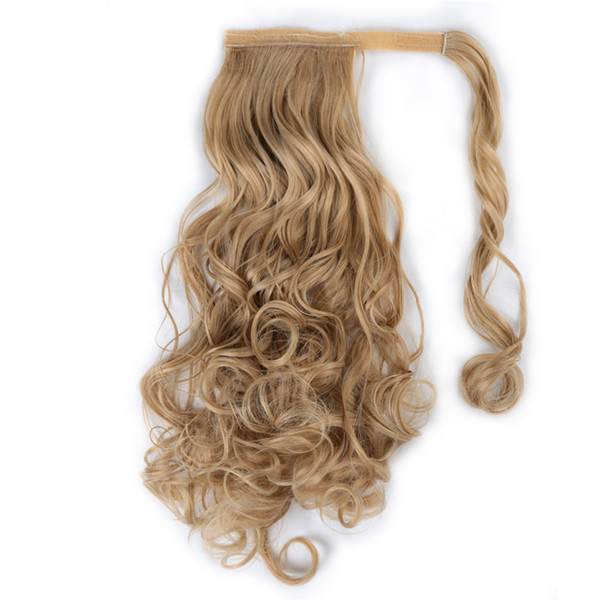 New Fashion Popular Multi-Color Female Soft High Temperature Silk Chemical Fiber Long Curly Hair Ponytail Hair Extension